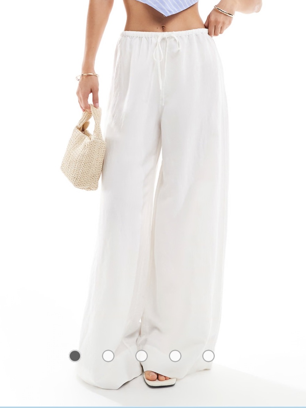 & Other Stories Relaxed Drawstring Trousers - White